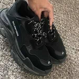 Balenciaga Black Triple-S Style Sneakers
